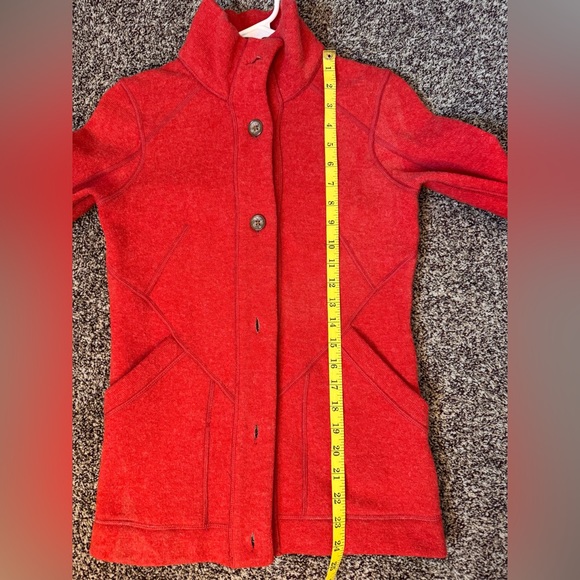 Marmot Womens Button Up Front Fleece Jacket Size XS Vibrant Red 2 Front Pockets - Picture 11 of 12
